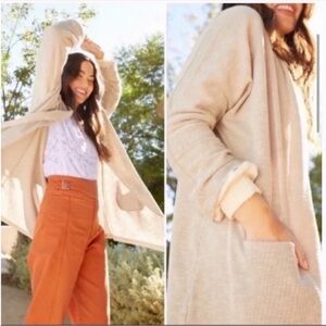 ANTHROPOLOGIE Donni Sandstone Open Cardigan Duster One Size
